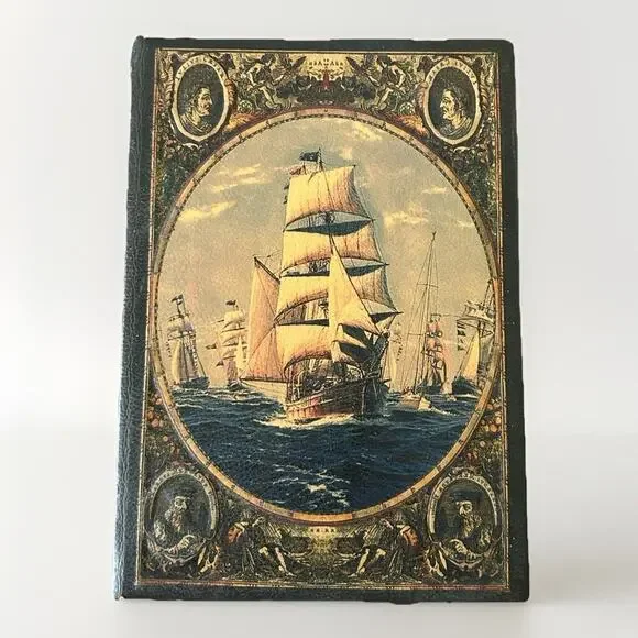 Book Display Ship Hollow Secret Compartment Trinket Box Hide Valuables Nautical - Picture 11 of 11